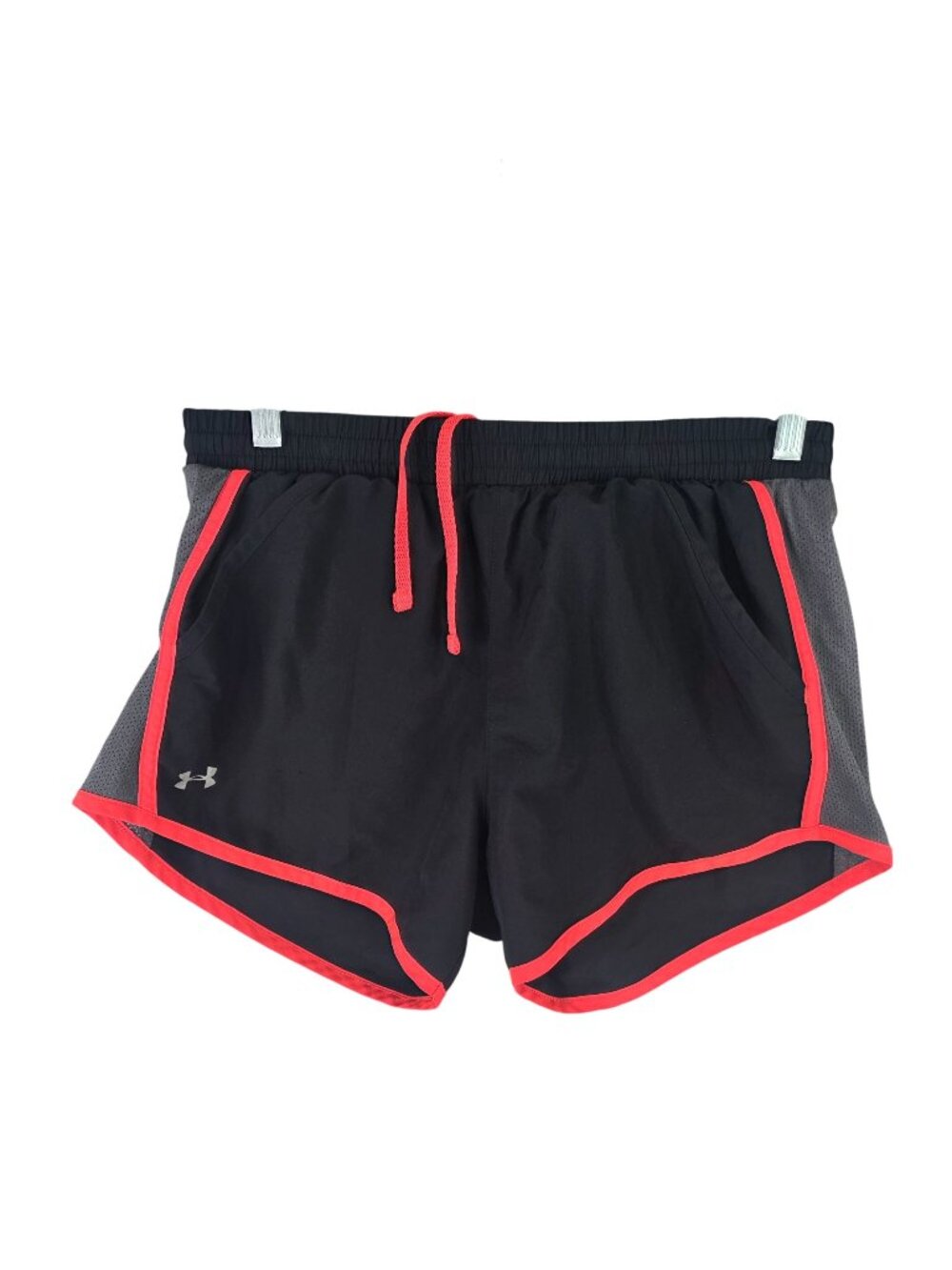 Womens Under Armour HeatGear Loose Black & Orange Athletic Shorts 4.5" Inseam S